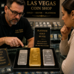 Platinum, gold, and silver bars compared side by side for investment in Las Vegas