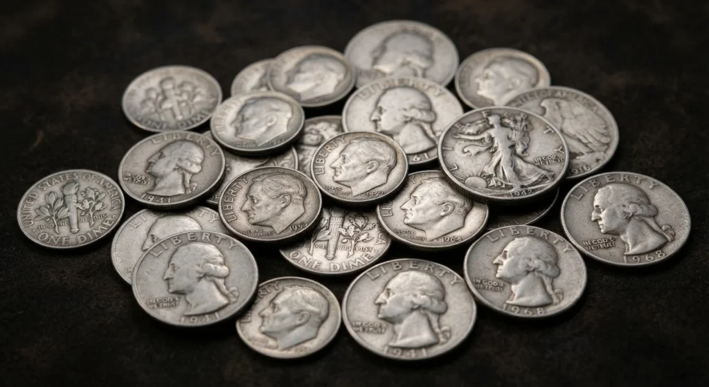 junk silver melt value-Pre-1965 90 percent silver dimes, quarters, and half dollars