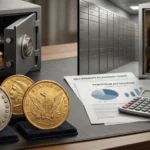Rare U.S. gold and silver coins representing a Gold IRA vs physical gold for retirement