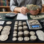 Rare U.S. silver coins being evaluated for cash sale