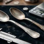 Sterling silver and silver-plated flatware compared by markings and worn metal